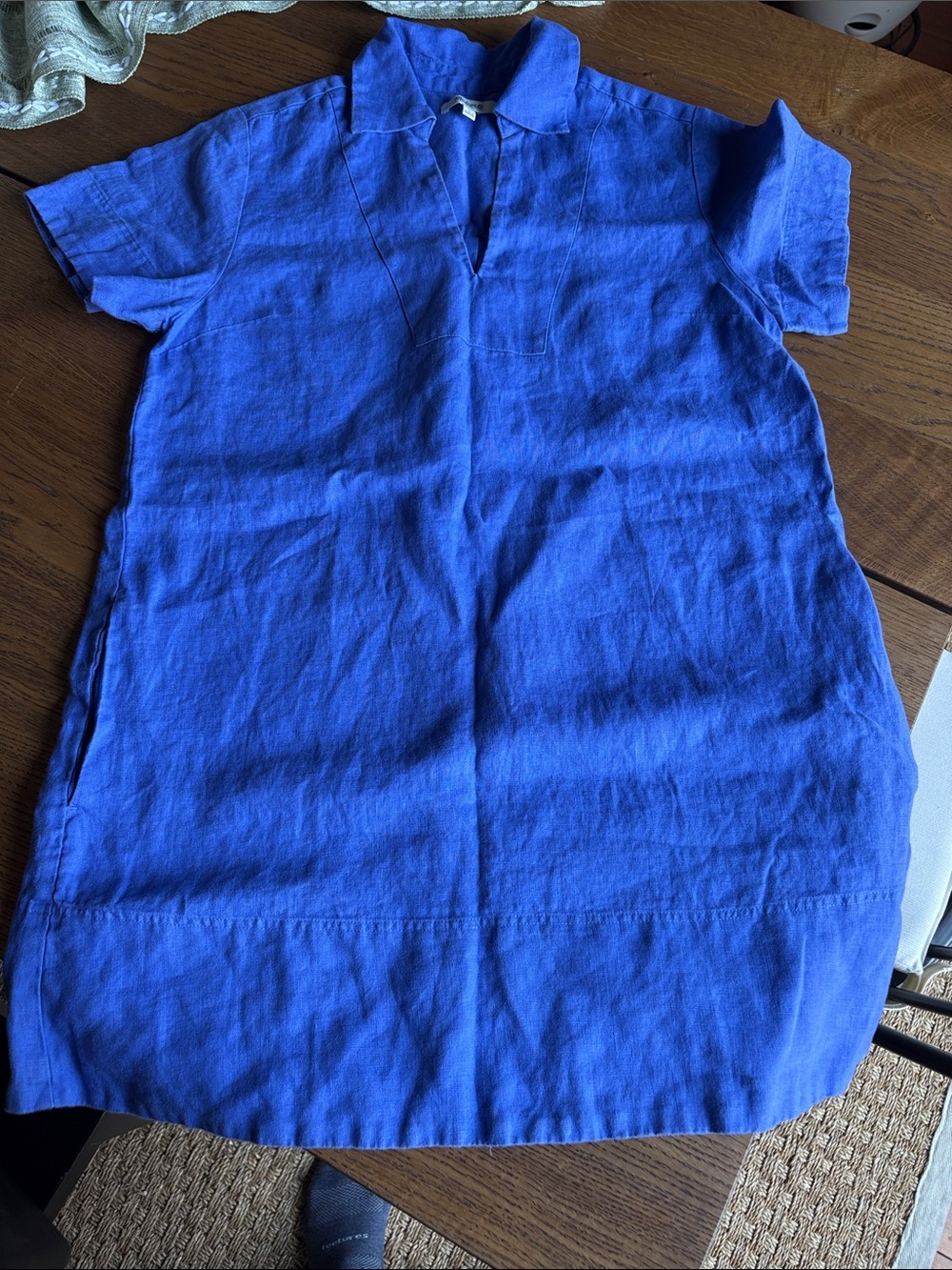 Madewell V-Neck mini dress in 100% linen - Picture 2 of 5